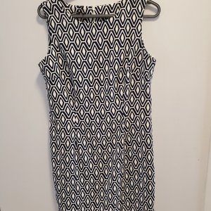 Navy and White Geometric Dress, size 10,new